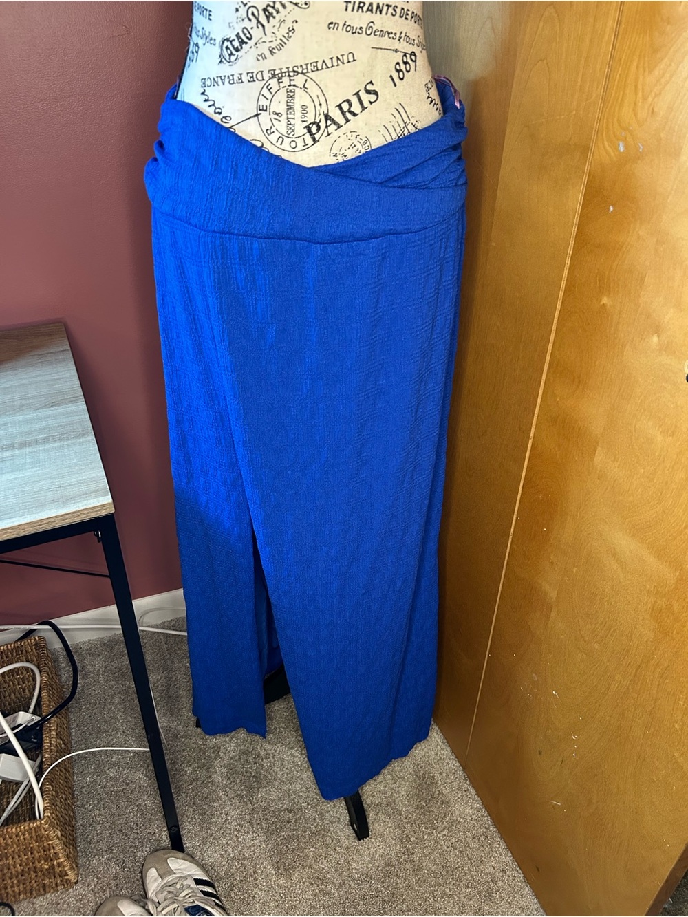 Free People Tova Maxi Skirt in Mazarine blue